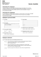 HMRC Starter Checklist