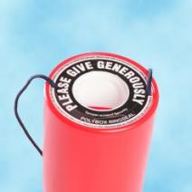 charity collecting tin